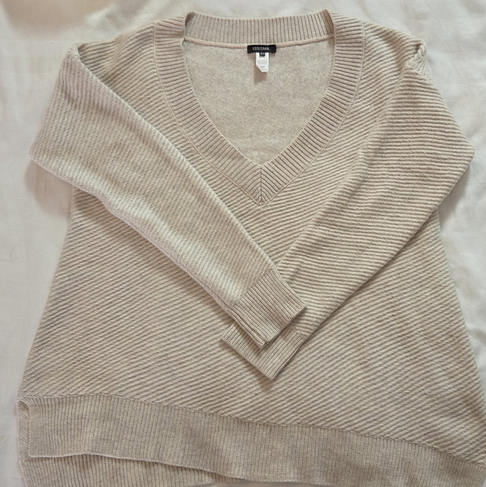 Kerisma Cream V-Neck Sweater